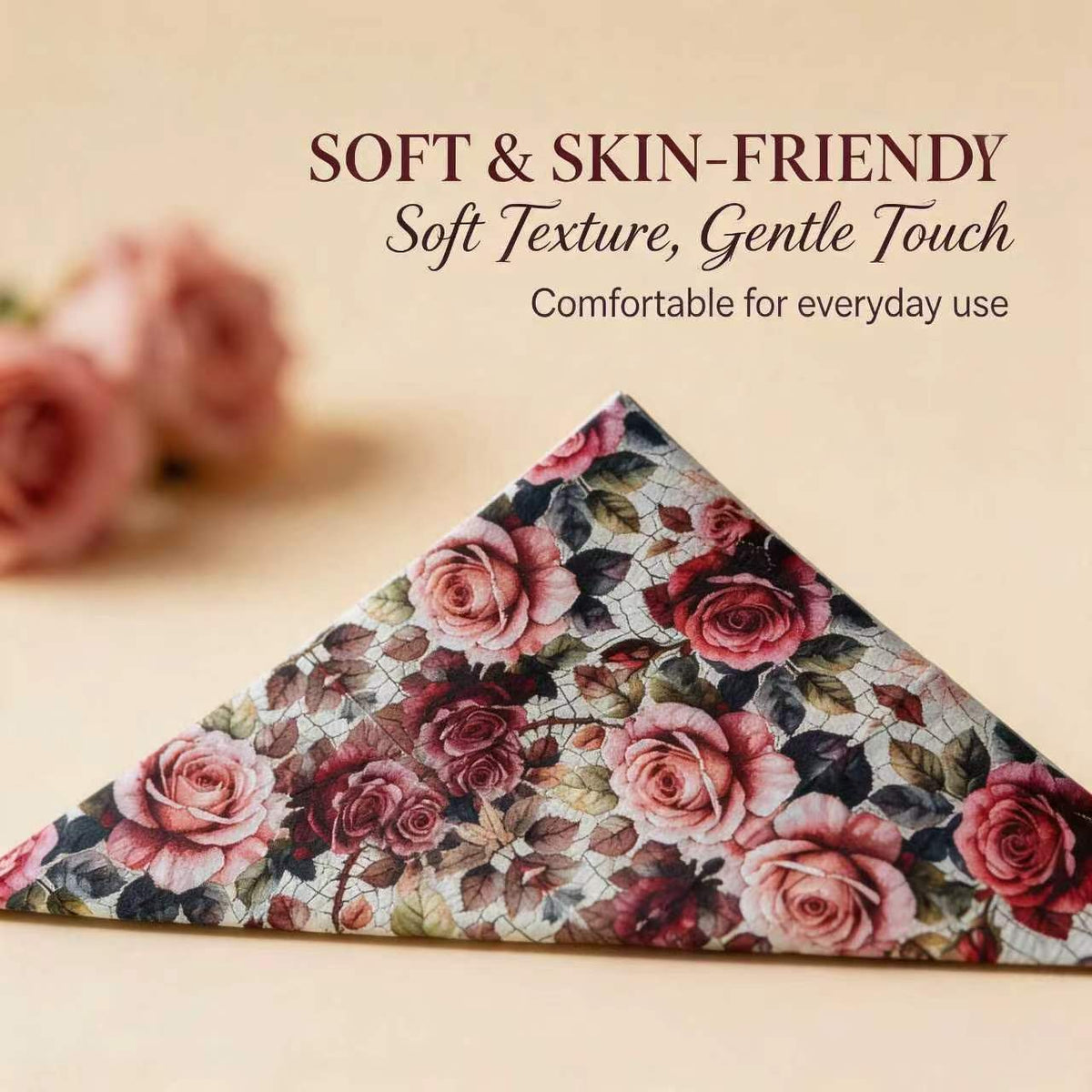 Floral napkins size and product information