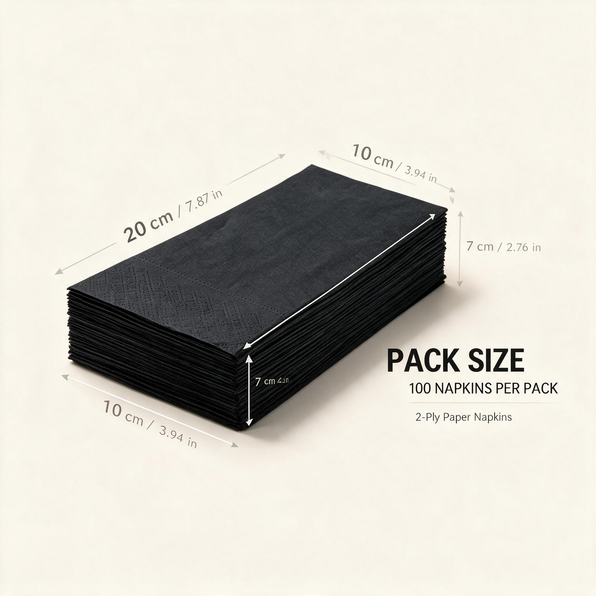 Black rectangular paper napkins for dark birthday party